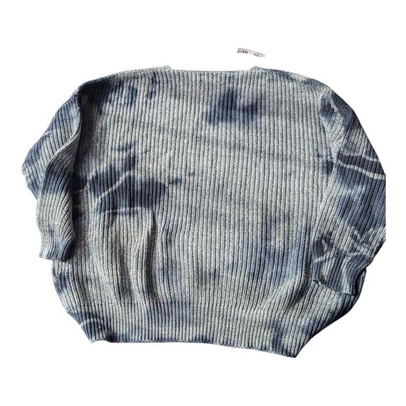 LINE The Label Tie Dye 💯 % Cotton Gray Rib Knit Sweater Size S - Picture 9 of 11